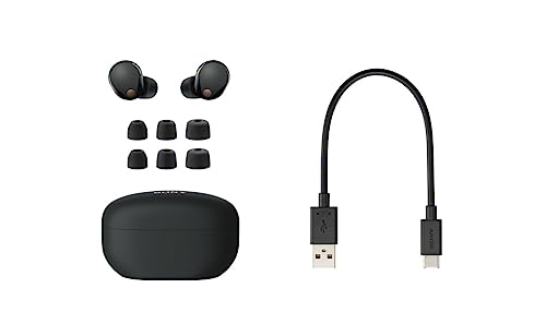 Sony WF-1000XM5 Wf Xm5, The Best Truly Wireless Noise Cancelling Earbuds, Made from Recycled Plastic Materials, Clear Bluetooth Signal, Adaptive Sound Control with AI, Xm5 Earbuds, Black