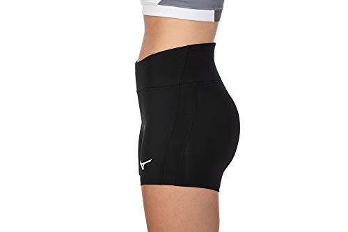 Mizuno womens Elevated 4" Inseam Volleyball Shorts, Black, XX-Small