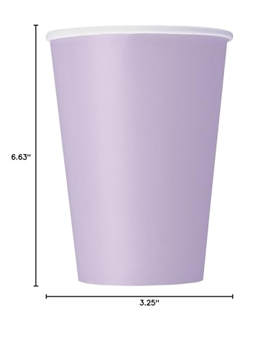 Lavender Solid Paper Cups - 12 oz. (Pack of 10) - Elegant & Eco-Friendly Party Drinkware - Perfect for Birthdays, Showers, & Special Celebrations