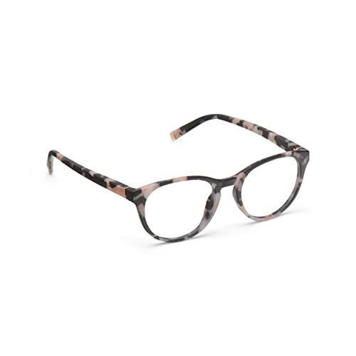 Peepers by PeeperSpecs Canyon Round Blue Light Blocking Reading Glasses, Gray Tortoise, 49 + 0