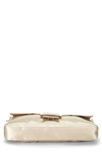 Fendi, Pre-Loved Beige Satin Baguette, White