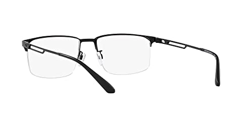 Emporio Armani Men's EA1143 Square Sunglasses, Matte Black/Demo Lens, 55 mm