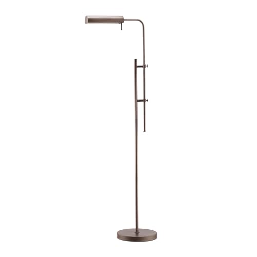 O'Bright Cedric Adjustable Pharmacy Floor Lamp - Industrial Design for Reading, Crafting, Work - 10W LED, Height 45-61 inches - Ideal for Living Room, Bedside, Office - Brushed Nickel