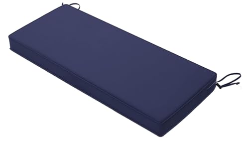 YIJIAN HOME Outdoor Bench Cushion, Blue Shredded Memory Foam, Waterproof Patio Furniture Cushion Fade Resistant Indoor Window Seat Pad 4.5inch Extra Thick with Adjustable Strap 36 x 14 Inch, Burgundy