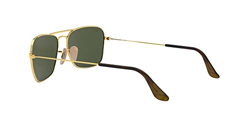 Ray-Ban RB3136 Caravan Square Sunglasses, Gold Havana/G-15 Green, 55 mm