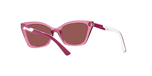 Vogue Eyewear VJ2020 Cat Eye Sunglasses, Transparent Purple/Dark Violet, 48 mm