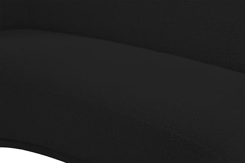 Meridian Furniture 693Black-S Hyde Collection Modern | Contemporary Boucle Fabric Upholstered Sofa, Black, 89.5" W x 38" D x 27.5" H
