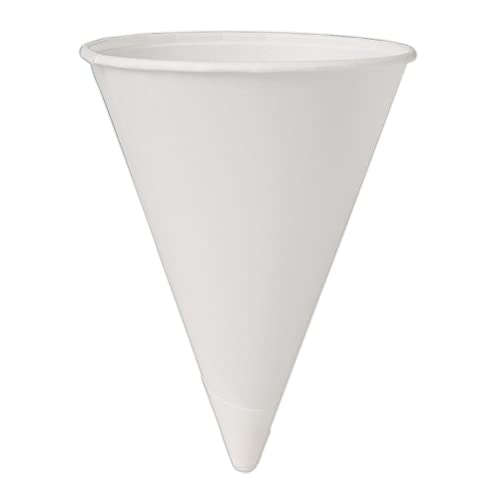 SOLO Cup Company 4BR-2050 200 Piece Cone Water Cups, Cold, Paper, 4 oz, White, 1 Count (Pack of 1), Gray