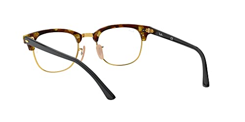 Ray-Ban RX5154 Clubmaster Square Prescription Eyeglass Frames, Brown Havana/Demo Lens, 49 mm