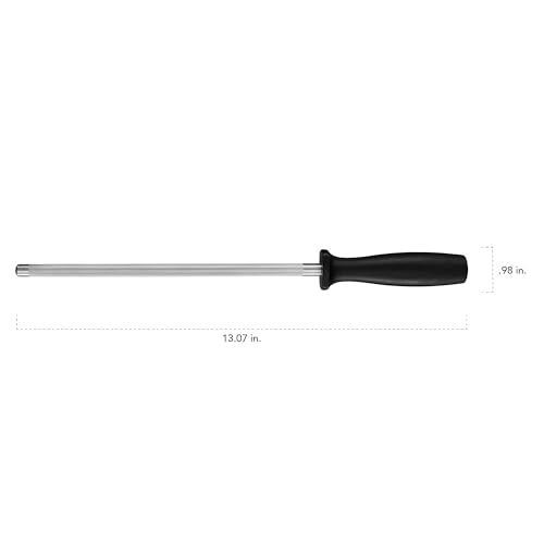 HENCKELS Sharpening Steel, 9-inch Fine Edge Honing Rod for Knife Sharpening and Blade Maintenance – Stainless Steel Knife Sharpener for Kitchen, BBQ Tools, Chef Knives & Outdoor Cooking