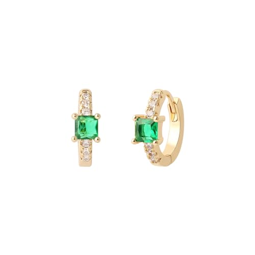 Gold Hoop Earrings Set 14k Real Gold Plated Huggie Earrings Hypoallergenic Chunky Twisted Thick Jewelry for Multiple Piercing Christmas Gift for Women (Gold Hoop 041)