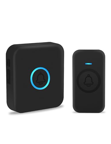 FOVKSUC Wireless Doorbell, Classroom Doorbell 1 Receiver + 1 Waterproof Button, with 60 Chimes 5 Levels Volume and LED Flash, 1000ft Range Door Bells for Homes Office Hospital