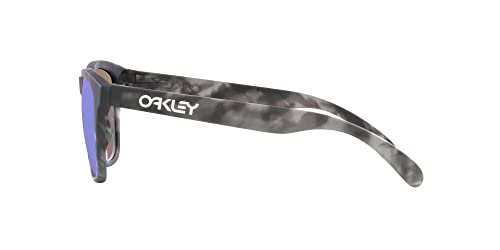 Oakley Men's OO9245 Frogskins Low Bridge Fit Square Sunglasses, Matte Black Tortoise/Prizm Sapphire Polarized, 54 mm