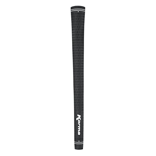 Karma Velour Black Standard Ribbed Reminder Golf Grips for Men (9 Pack)