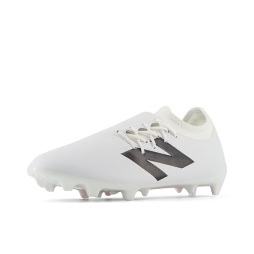 New Balance Unisex Furon Dispatch FG V7+ Soccer Shoe, White/Black/True Red, 6 Wide US Men