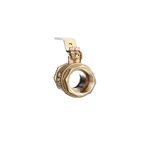 Watts LFFBV-3C-M1 Series 1" Lead-Free 2-Piece Full Port Chrome-Plated Brass Ball Valve with Female Threaded End Connections, Copper Silicon Alloy Body, O-Ring Seal, Steel Handle
