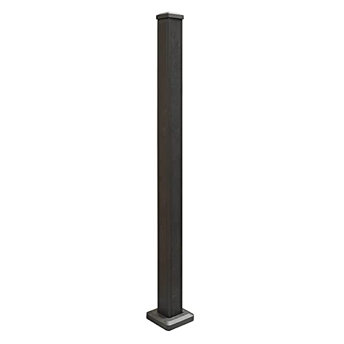 Weatherables Stanford Railing Post Kit Aluminum Post Kit for Stanford Railing, Made with Durable & Low-Maintenance Black Textured Powder-Coat Finish (2.5 in. x 2.5 in. x 39 in.)