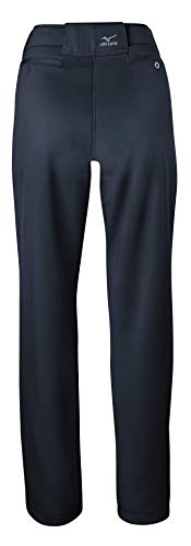 Mizuno Adult Women's Full Length Fastpitch Softball Pants With Hemmed Open Bottom, Charcoal, Small