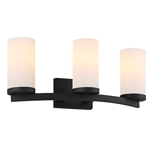 Design House 589150-BLK Desta Transitional Indoor 3-Light Vanity Light with Curved Bar, Matte Black