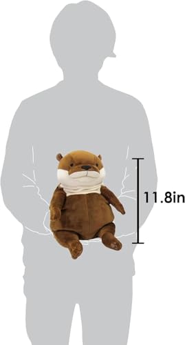 Shinada Global Original Mochi Otter Plushies - Squishy and Cute Sea Otter Plushies for Girls Boys, Kawaii Ultrasoft Polyester Fabric, Huggable & Durable, 11.8in(Brown)