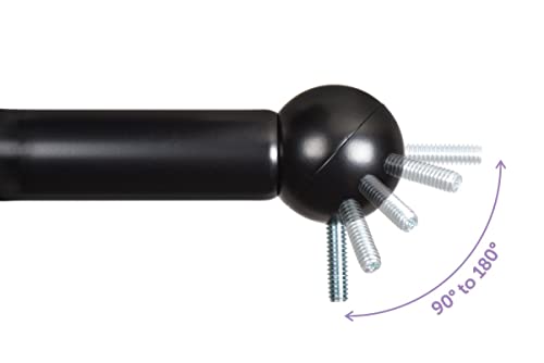 Ivilon Bay Window Curtain Rod Corner Connector - for Rods of 5/8 to 1-1/8 Inch - Antique Black