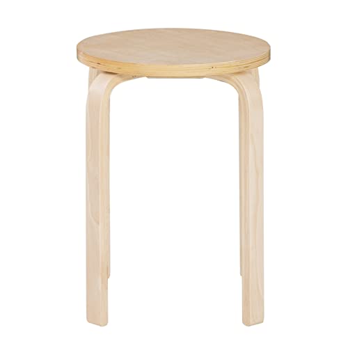 Jenna Natural Round 17.75" Stacking Stool, Set of 4 by Linon