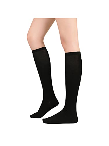 Century Star Knee High Socks Thin Stripes Tube Socks High Stockings Athletic Outdoor Sport Socks 1 Pack Sky Blue White One Size