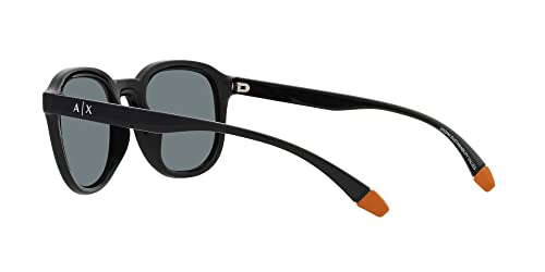 A|X ARMANI EXCHANGE Men's AX4129SU Universal Fit Square Sunglasses, Shiny Black/Grey Mirrored Black, 54 mm