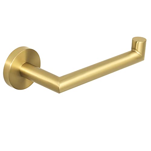 Alise Toilet Paper Holder,Bathroom Tissue Holder Wall Mount Toilet Paper Roll Holder Storage Dispenser,SUS304 Stainless Steel Paper Rack,Brushed Gold Finish GKN130-G