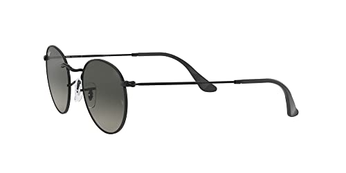 Ray-Ban RB3447N Round Flat Lens Sunglasses, Black/Light Grey Gradient Dark Grey, 50 mm