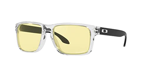 Oakley Men's OO9244 Holbrook Low Bridge Fit Rectangular Sunglasses, Clear/Prizm Gaming, 56 mm