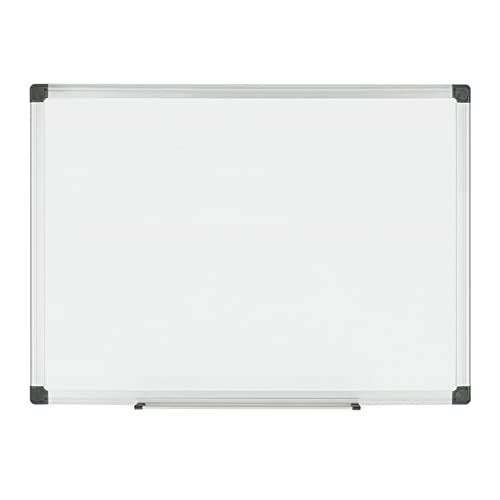 MasterVision Maya Series Magnetic Dry Erase Board, Porcelain Whiteboard, Snap-On Marker Tray, Wall Mounting Kit, 24" x 36", Aluminum Frame,White,CR0601170MV