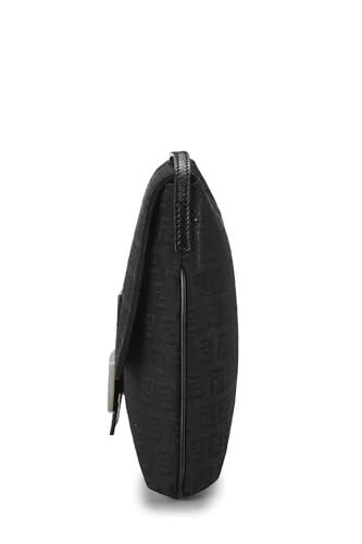 Fendi, Pre-Loved Black Zucchino Canvas Messenger Small, Black