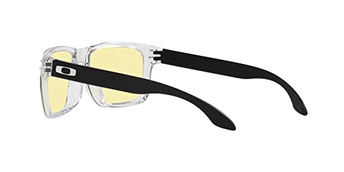 Oakley Men's OO9244 Holbrook Low Bridge Fit Rectangular Sunglasses, Clear/Prizm Gaming, 56 mm