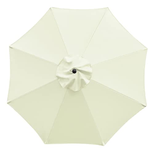 Sunnyglade 9ft Patio Umbrella Replacement Canopy Market Umbrella Top Canopy with 8 Ribs (Beige)