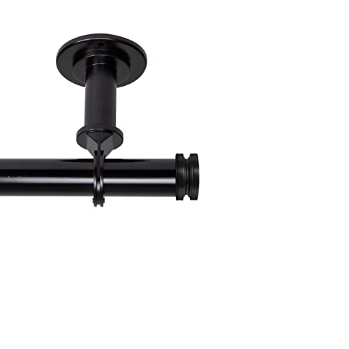 Rod Desyne 100-50-282CL Bun 1" Ceiling Curtain Rod/Room Divider, 28-48 inch, Black