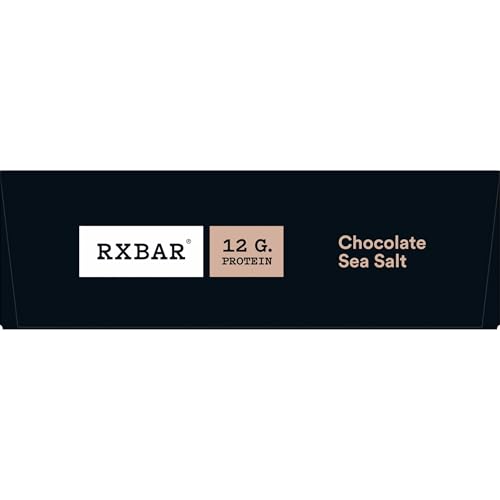 RXBAR Protein Bars, Protein Snack, Snack Bars, Chocolate Sea Salt, 22oz Box (12 Bars)