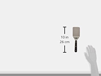 SABATIER Triple Rivet Wide Turner, 9.625 Inch Stainless Steel Spatula for Cast Iron, Griddle and Grill Cooking, Professional Grade Kitchen Utensil