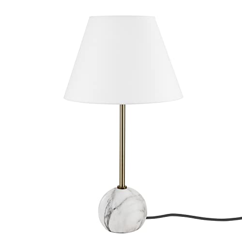 Globe Electric 67531 Lila 19" Table Lamp, Blush Pink, Matte White Accents, White Linen Shade, On Off Switch on Socket