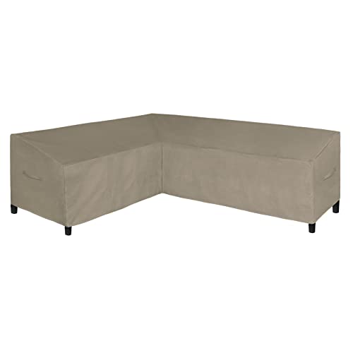 Easy-Going Patio V-Shaped Sectional Sofa Cover, Waterproof Outdoor Sectional Cover,Heavy Duty Garden Furniture Cover with Air Vent 70" L (on Each Side) x 33.5" D x 31" H, Camel