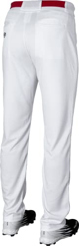 Rawlings Boys Solid Youth Semi-Relaxed Pants, Small, White, White, Small US