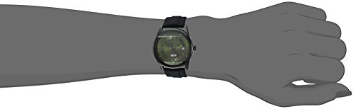 Relic by Fossil Men's Everet Three-Hand Day Date Black Alloy Metal and Black Silicone Band Watch (Model: ZR12227)