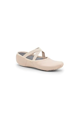 Capezio Girls Leather Juliet Ballet Shoe-Child, Light Pink, 2 Little Kid