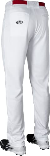 Rawlings Boys Solid Youth Semi-Relaxed Pants, Small, White, White, Small US