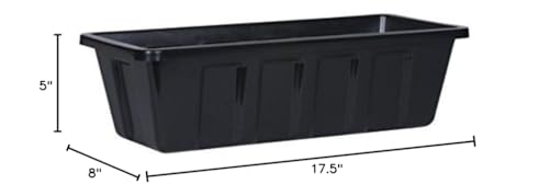Poly-Pro Plastic Flower Box Planter, Black, 18-Inch