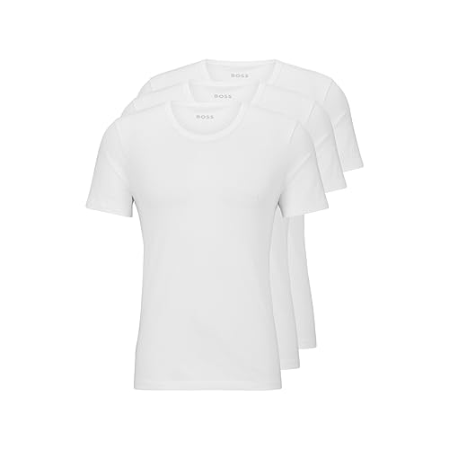 BOSS Hugo Men's T-Shirt Rn 3p Us Co 10145963 01, White, Small