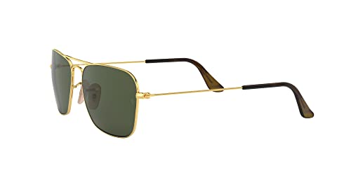 Ray-Ban RB3136 Caravan Square Sunglasses, Gold Havana/G-15 Green, 55 mm