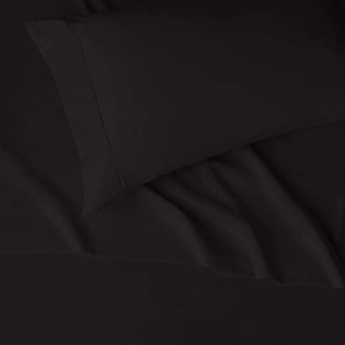 Amazon Basics Lightweight Super Soft Easy Care Microfiber 4-Piece Bed Sheet Set with 14-Inch Deep Pockets, Full, Spa Blue, Solid - Pack of 4