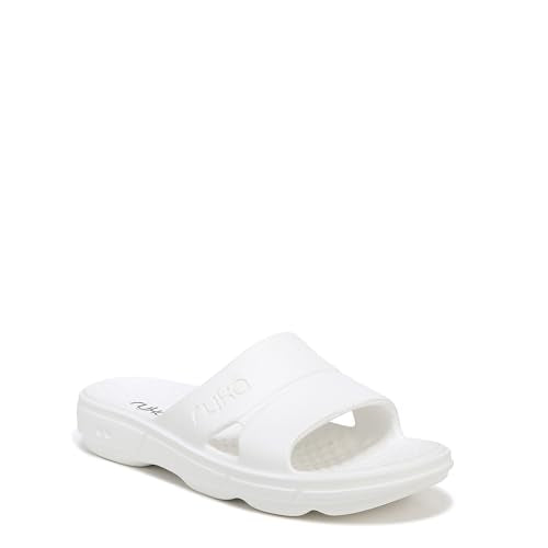Ryka Womens Restore Slide Recovery Sandal Brilliant White 8.5 M