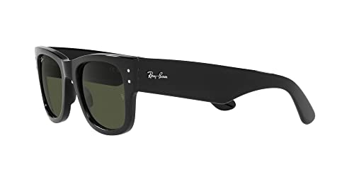 Ray-Ban RB0840S Mega Wayfarer Square Sunglasses, Transparent Red/Dark Grey, 51 mm